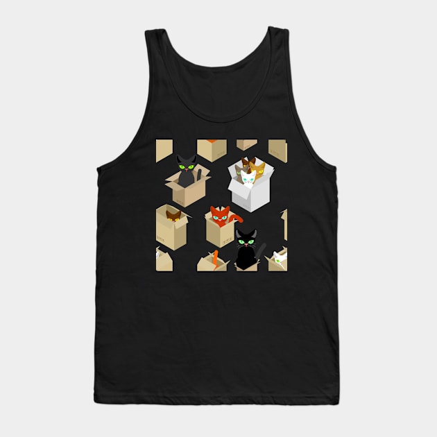 Cats in boxes Tank Top by Art by Ergate